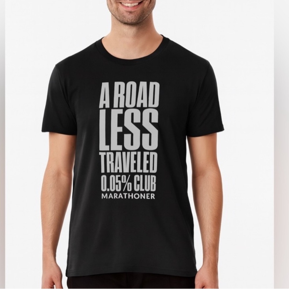 Next‎ Level Apparel A Road Less Traveled Club Marathoner Graphic Tee XL Gray